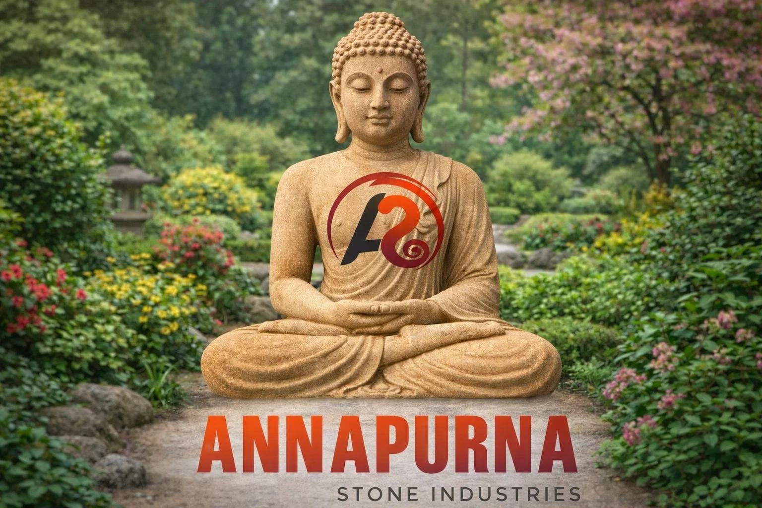 hand carved sandstone buddha statue for garden and meditation